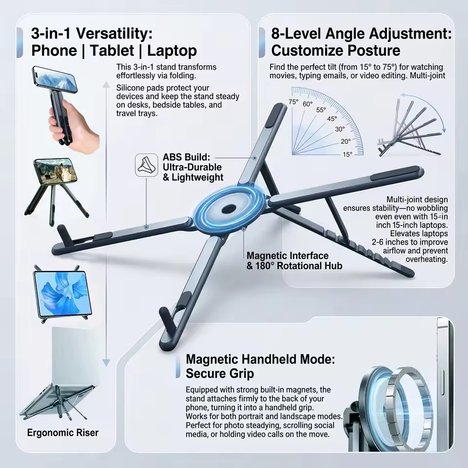 Tablet Ipad Accessories - Penyangga Ponsel Magnetik Portabel & Tongkat