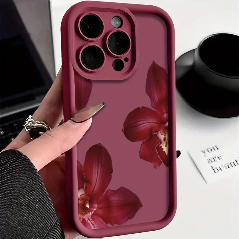 Tablet And Accessories Case - Casing Ponsel Motif Bunga Anggrek Merah