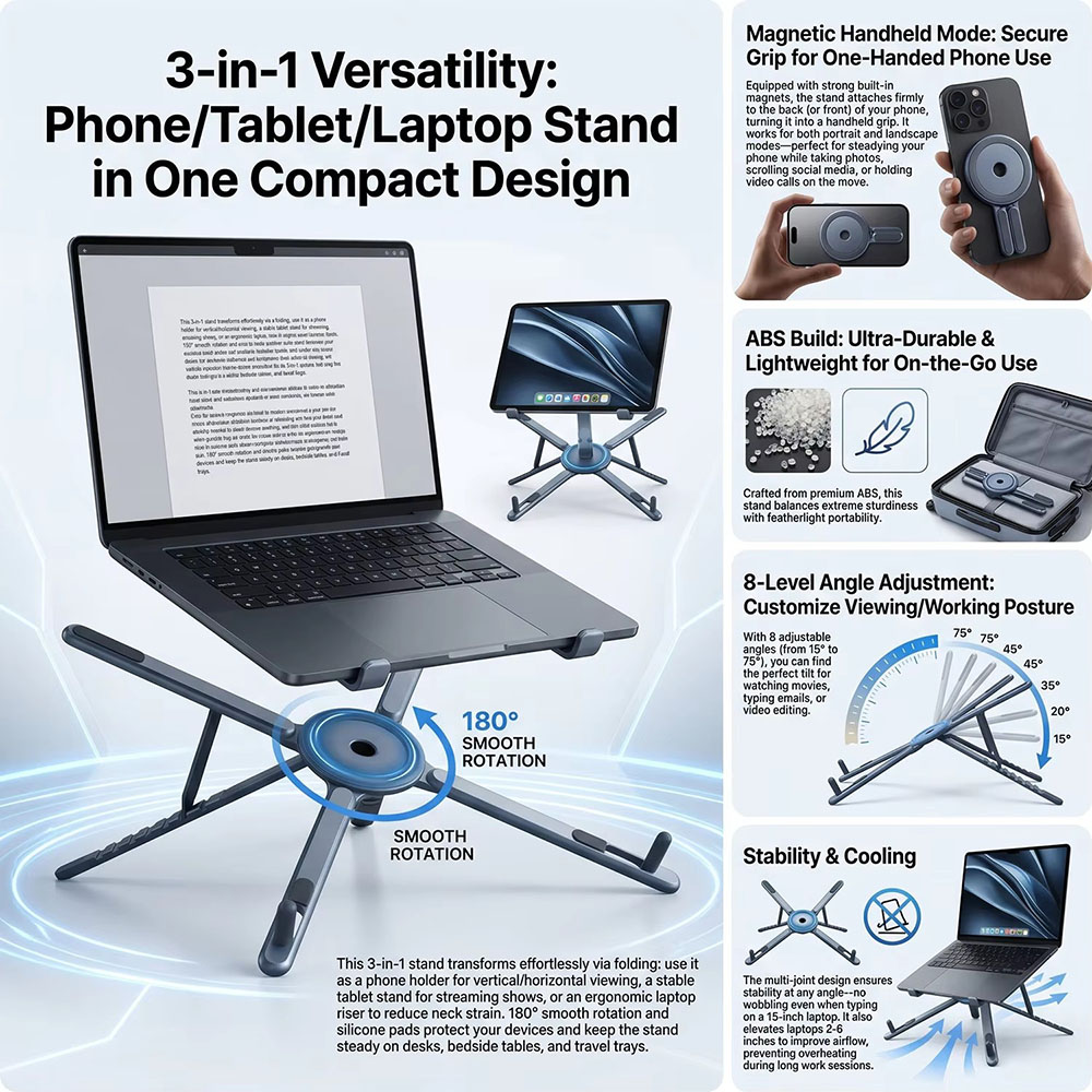 Penyangga Ponsel Magnetik Port - Tablet Ipad Accessories ulasan dan harga